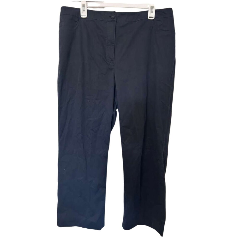 Eileen Fisher Wide Leg Loose Pants Womens Size 2XL Navy Blue Casual Trousers